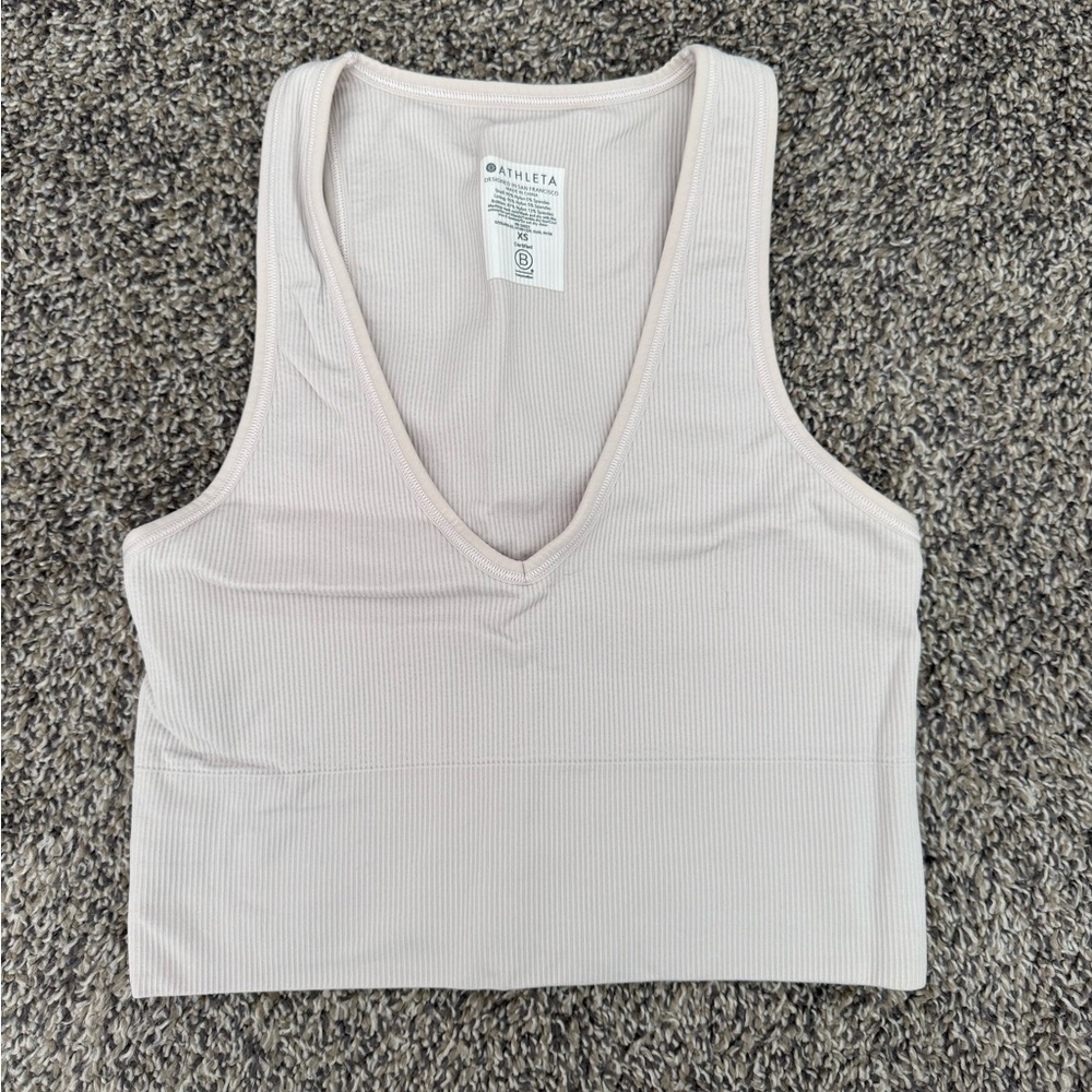 Athleta Light Pink Ribbed Tank Top